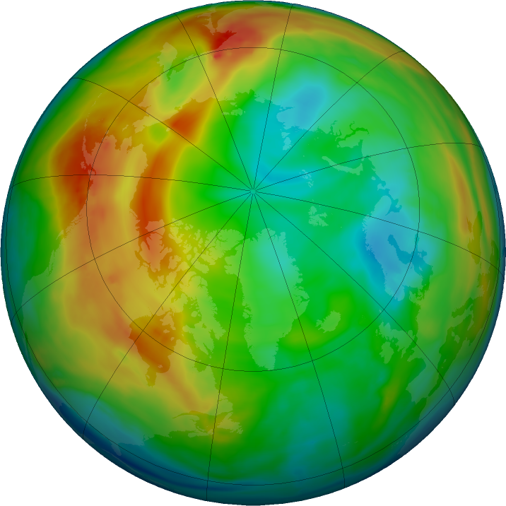 Arctic ozone map for 02 January 2020